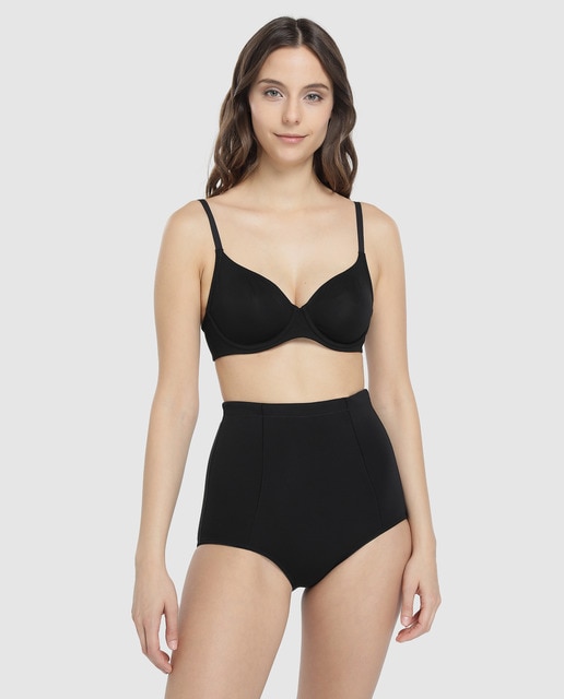 Cueca adelgaçante preta lisa