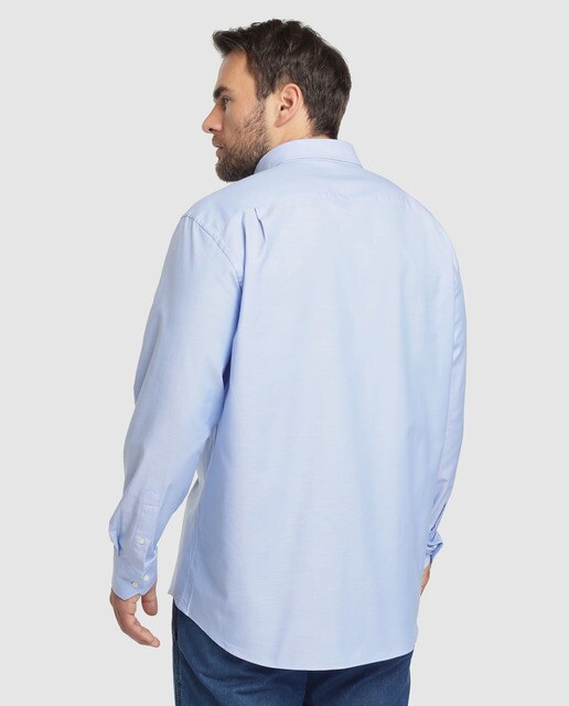 Camisa de hombre Dustin classic lisa azul tallas grandes