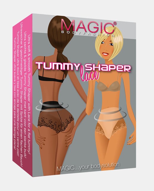 Cuecas altas adelgaçantes Tummy Shaper em renda pretas