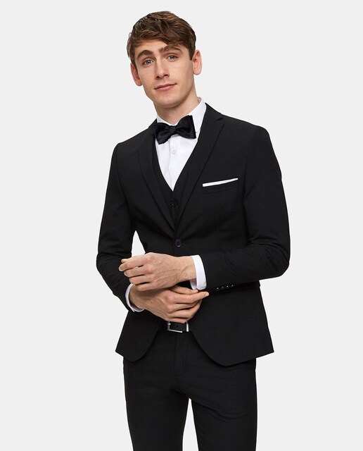 Chaqueta de traje de hombre Selected slim negro