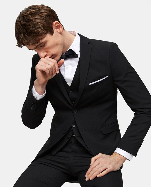 Chaqueta de traje de hombre Selected slim negro