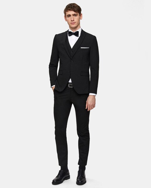 Chaqueta de traje de hombre Selected slim negro