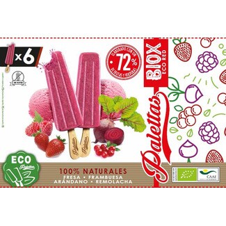 Palettas Gelado Biox Red Pack 6 Biológico embalagem 60 ml