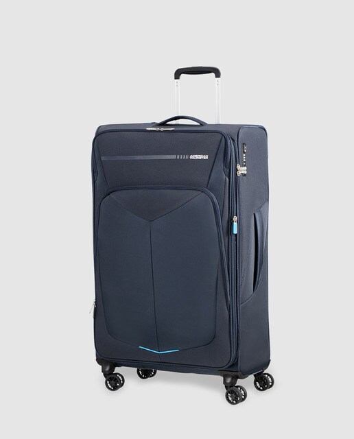 Trolley grande expansível SUMMERFUNK flexível azul-marinho, com capacidade até 119 L