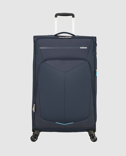Trolley grande expansível SUMMERFUNK flexível azul-marinho, com capacidade até 119 L