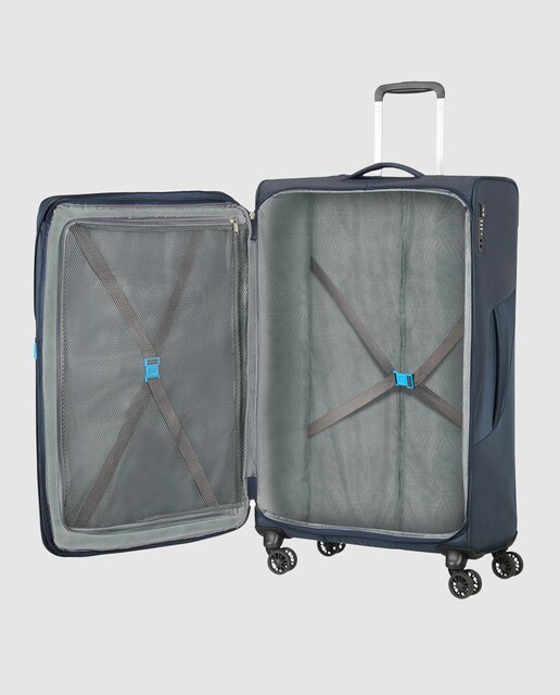 Trolley grande expansível SUMMERFUNK flexível azul-marinho, com capacidade até 119 L