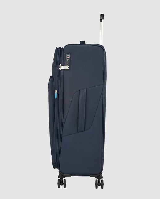 Trolley grande expansível SUMMERFUNK flexível azul-marinho, com capacidade até 119 L