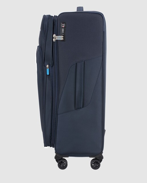 Trolley grande expansível SUMMERFUNK flexível azul-marinho, com capacidade até 119 L