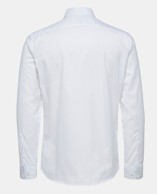 Camisa de vestir de hombre Selected slim lisa blanca