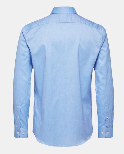 Camisa de hombre Selected slim lisa azul