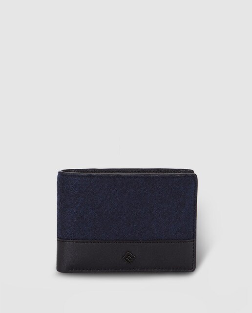 Cartera de hombre Emidio Tucci en azul marino y negro con monedero