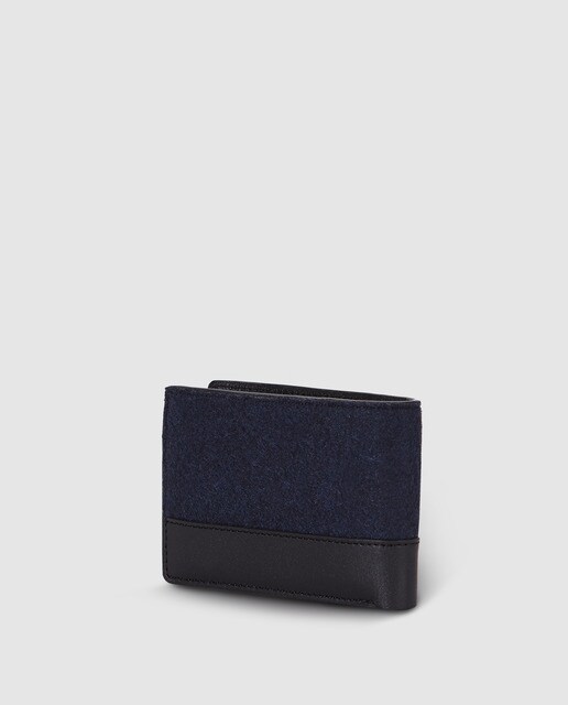 Cartera de hombre Emidio Tucci en azul marino y negro con monedero