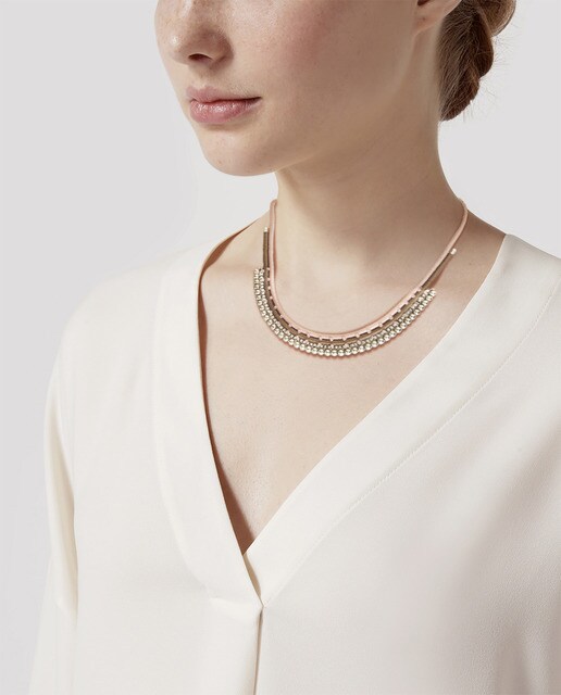Collar El Corte Inglés rosa y beige