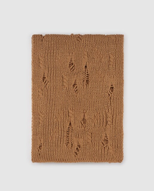 Maxi bufanda de punto Southern Cotton en camel desagujado