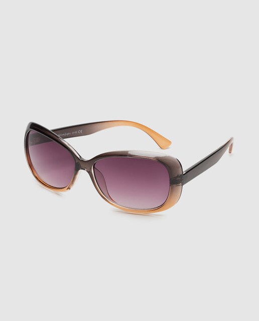Gafas de sol de mujer rectangulares de pasta gris degradado
