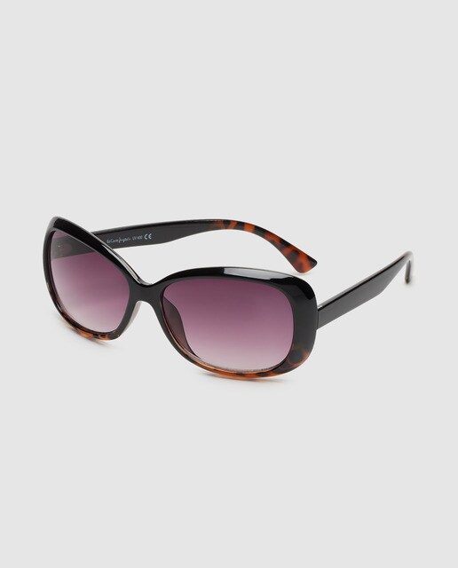 Gafas de sol de mujer rectangulares de pasta negras