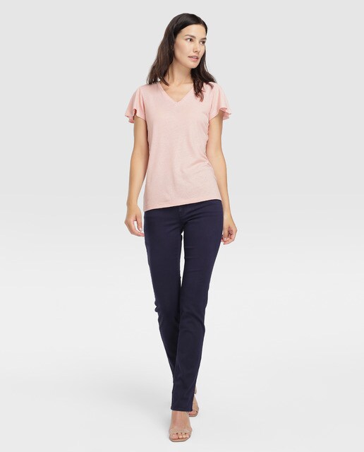 Vaquero recto de mujer Lauren Ralph Lauren en azul marino