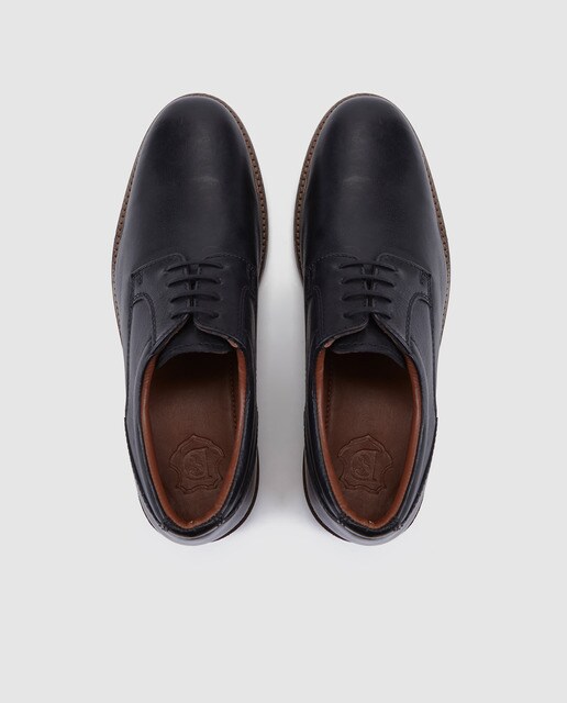 Zapatos de cordones de hombre Dustin en piel de color negro