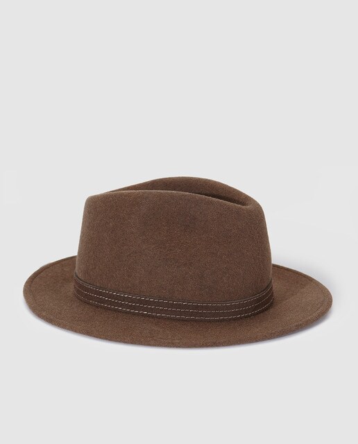 Sombrero de hombre lana clásico semiliso