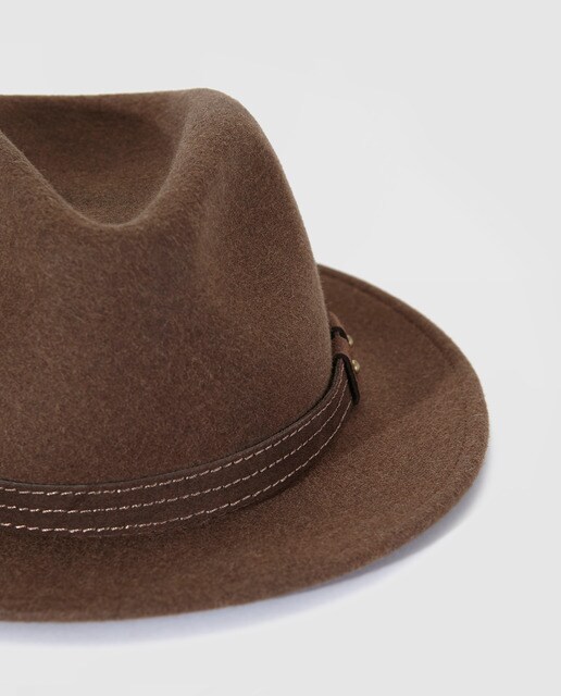 Sombrero de hombre lana clásico semiliso