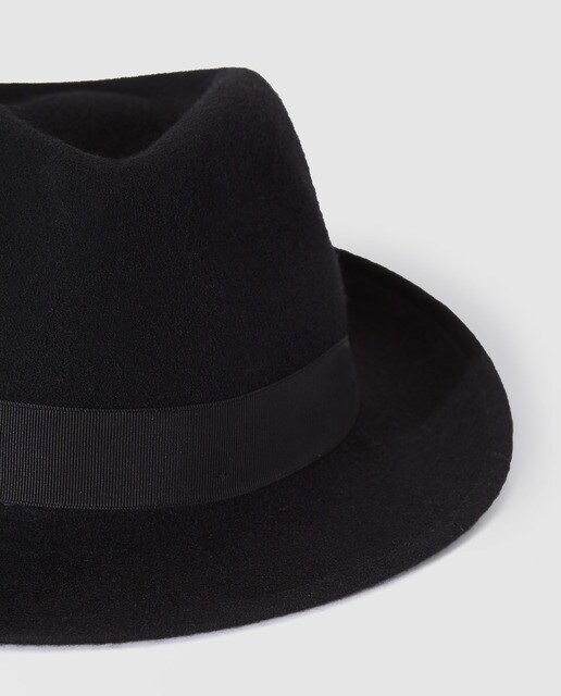 Sombrero de hombre lana negro