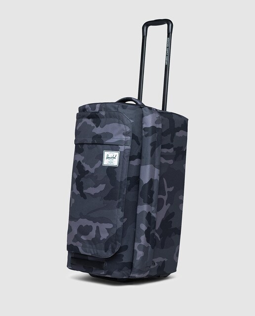 Maleta mediana, WHEELIE OUTFITTER,, blanda azul camuflaje, con capacidad 70 L