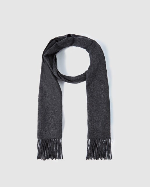 Bufanda de hombre en 100 % cashmere de color gris marengo
