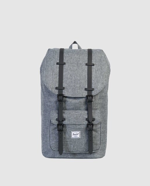 Mochila LITTLE AMERICA cinzenta com fecho de fivelas com íman