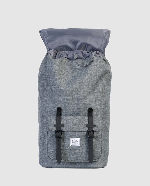 Mochila LITTLE AMERICA cinzenta com fecho de fivelas com íman