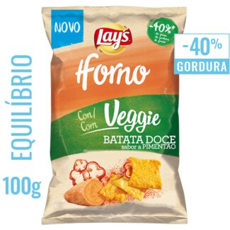 Lay's Forno Batatas Fritas Veggie Doces com Sabor a Pimentão embalagem 100 g