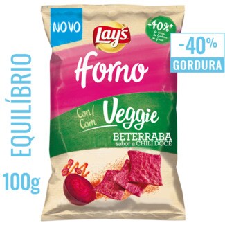Lay's Forno Batatas Fritas Veggie de Beterraba com Sabor a Chili Doce embalagem 100 g