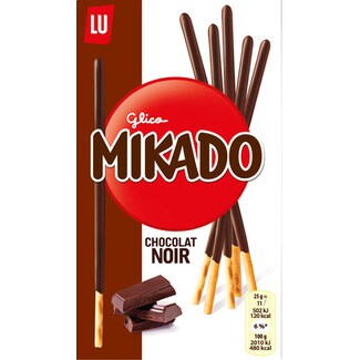 Lu Bolachas de Chocolate Preto Mikado embalagem 75 g