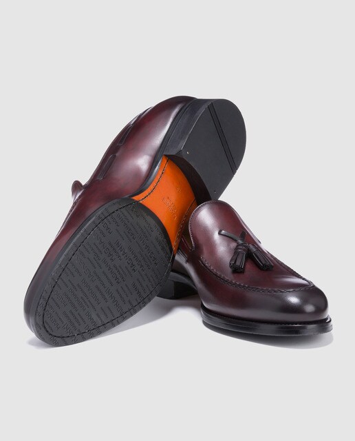Mocassins de homem Magnanni bordeaux em pele