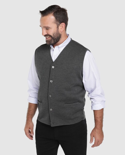 Chaleco de hombre Mirto gris tallas grandes