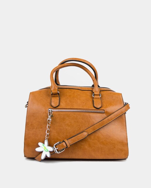 Bowling bag Margarita Green em tom camel com alça de tiracolo