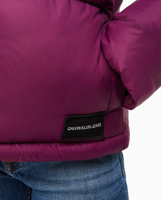 Parka de menina Calvin Klein acolchoada roxa
