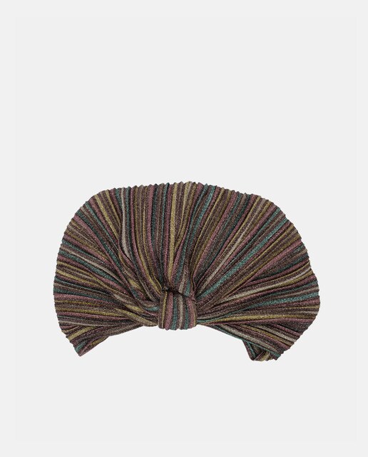 Turbante Oyone en marrón glitter con nudo