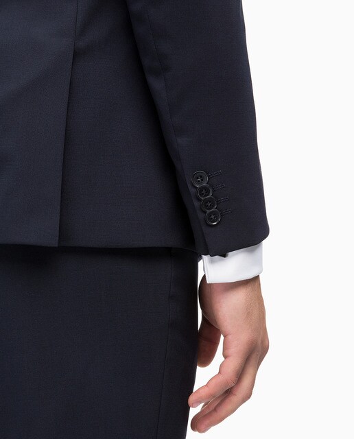 Chaqueta de traje de hombre Calvin Klein regular liso azul