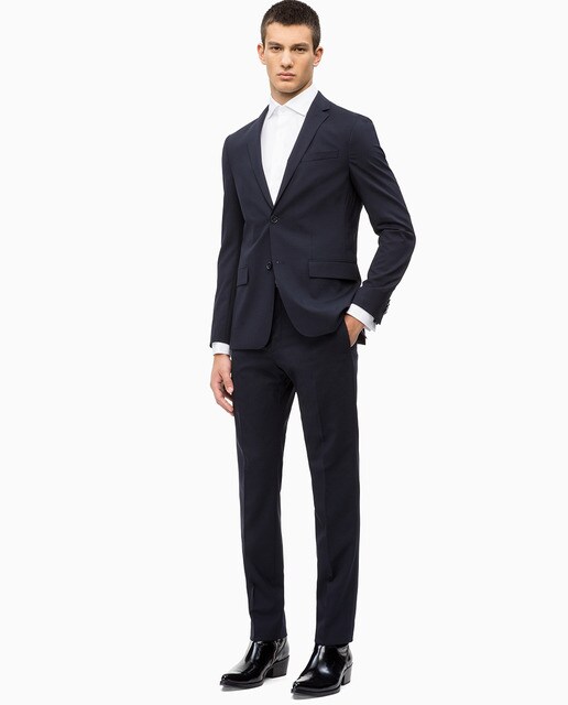 Pantalón de traje de hombre Calvin Klein regular azul