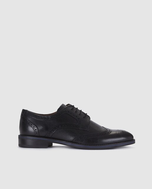 Zapatos de cordones de hombre Dustin de piel en color negro