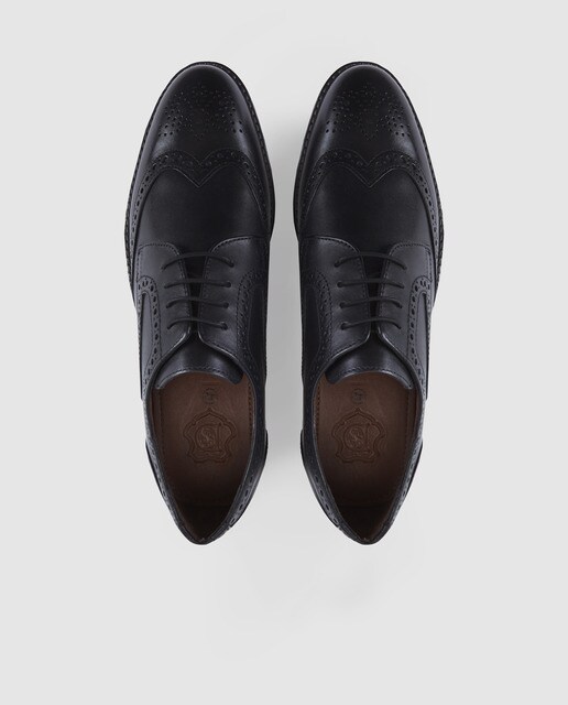 Zapatos de cordones de hombre Dustin de piel en color negro