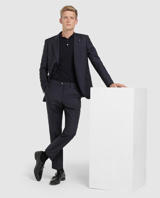 Pantalón de traje de la colección Black de hombre slim azul