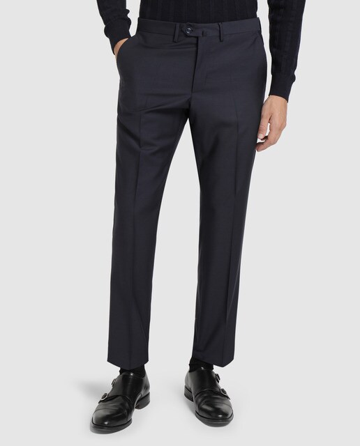 Pantalón de traje de la colección Black de hombre slim azul