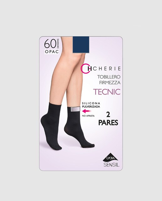 Pack de mini meias de mulher Tecnic 60 Deniers azul-marinho