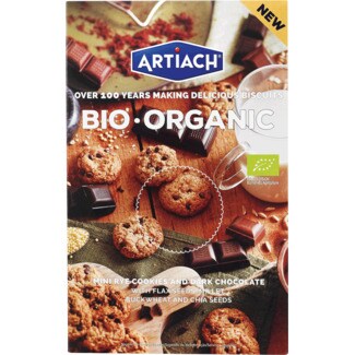 Artiach Mini Cookies com Pepitas de Chocolate Biológicas embalagem 150 g