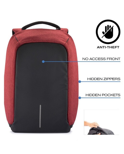 Mochila para el portátil antirrobo unisex XD Design Bobby en rojo