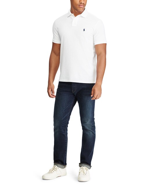 Polo piqué de hombre Polo Ralph Lauren regular blanco de manga corta