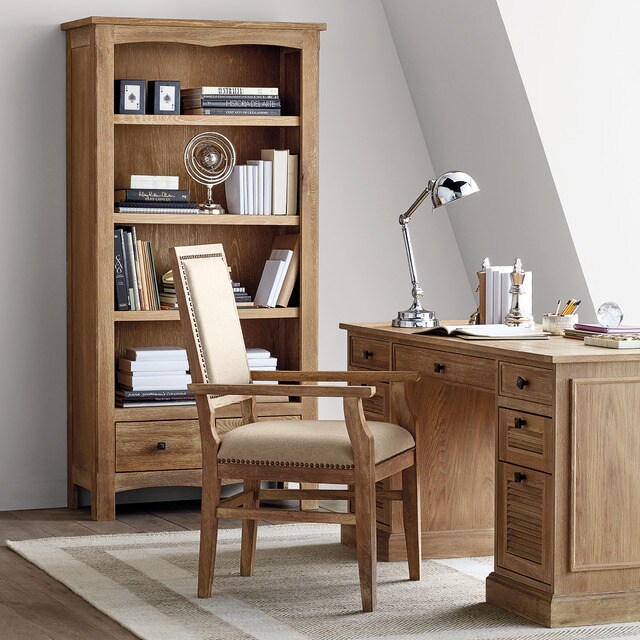 Silla de comedor de roble tapizada con brazos Vintage El Corte Inglés