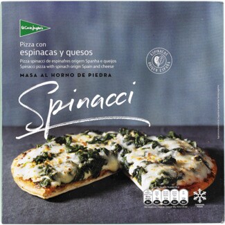 El Corte Inglés Pizza de Espinafres e Queijo embalagem 415 g