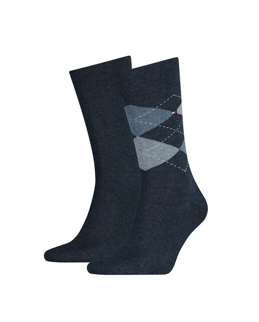 Pack de dos pares de calcetines de hombre Tommy Hilfiger cortos grises